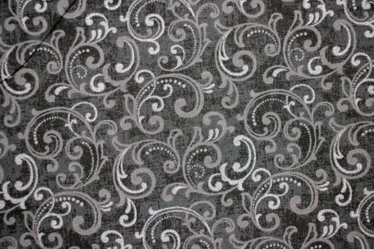 Face Covering Gray Paisley