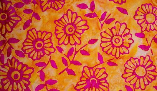 Face Covering Orange with Pink Flowers